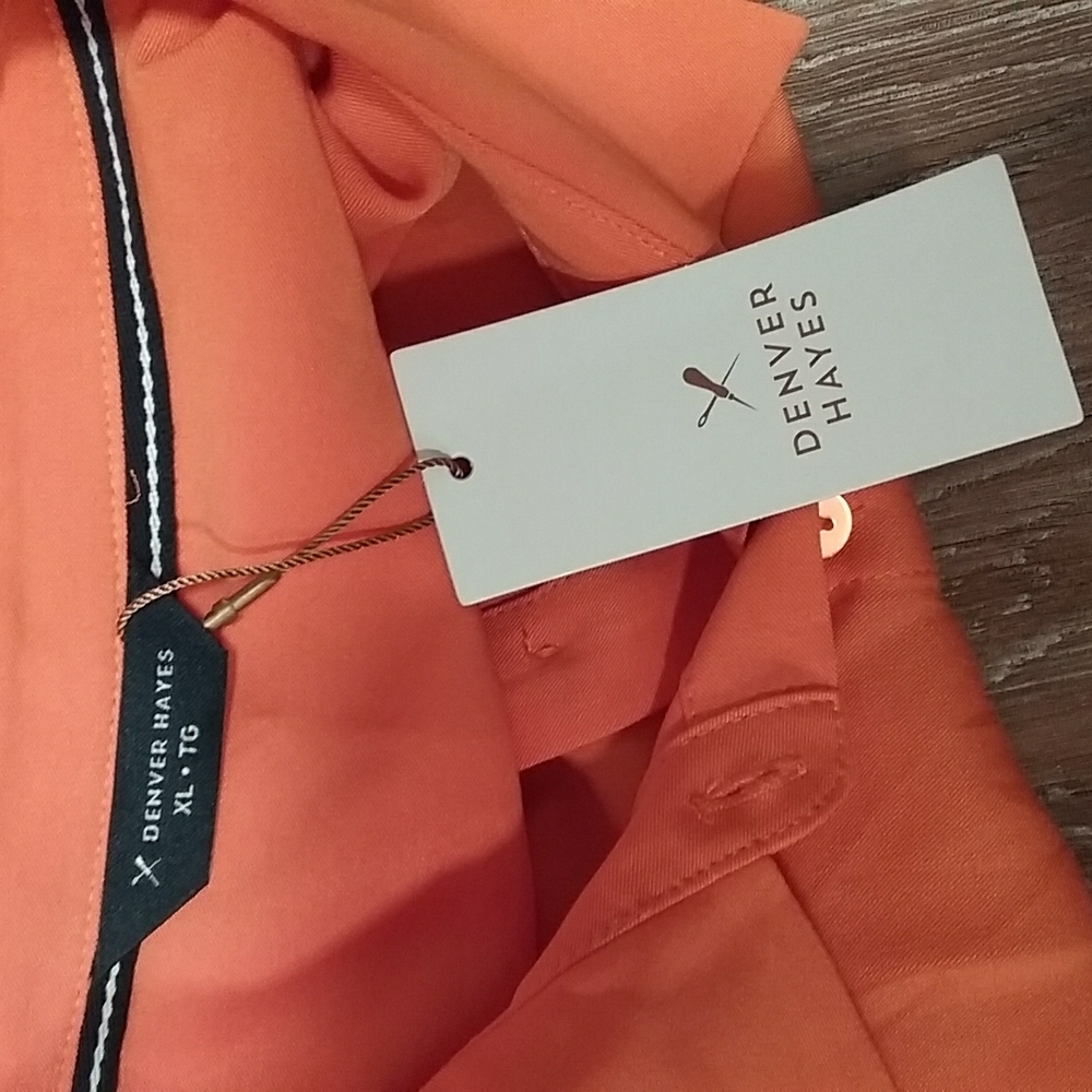 (XL) NWT Denver Hayes 100% Viscose Ruffle Shoulder Light Orange Blouse Colorful - Picture 3 of 8